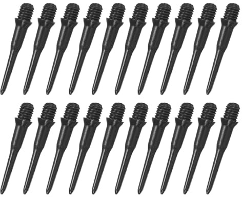 YOKIVE 30 Pcs Plastic Dart Tips, Game 2BA Thread Soft Darts Tips Replacements Dart Accessory | Indoor Outdoor Play (Black)