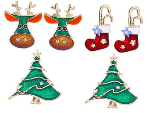 WRITWAA 6stücke Teiliges Weihnachtsbroschen Niedliche Rentier Und Sockendesigns Hochwertige Broschen Für Weihnachtsdekoration Für Kleidung Und Accessoires Perfektes Für Familie Und