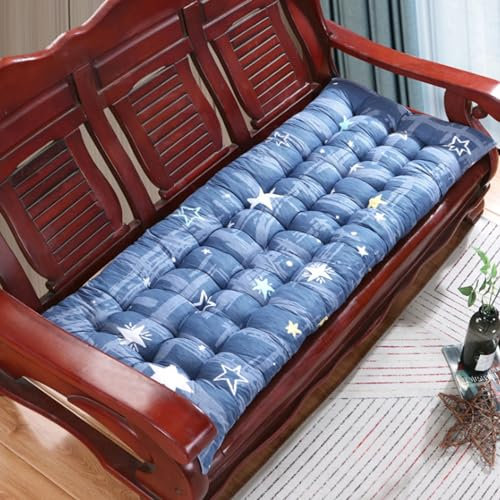 Generisch Sitzkissen 8 cm Dickes Bankkissen Chaiselongue-Bankkissen Gartensofakissen mit Befestigungsbändern Terrassenkissen für die Bank (Farbe: L Größe: Dreisitzer 55 x 180 cm)