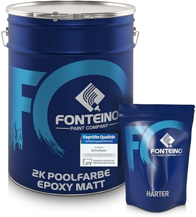 2K Schwimmbadfarbe Betonbeckenfarbe Poolfarbe MATT Anthrazitgrau - 2,5KG | Ideal zur Pool-Renovierung, Wasserfest & Abriebfest, Epoxidharz auf Wasserbasis, Für Schwimmbecken, Chemikalienbeständig