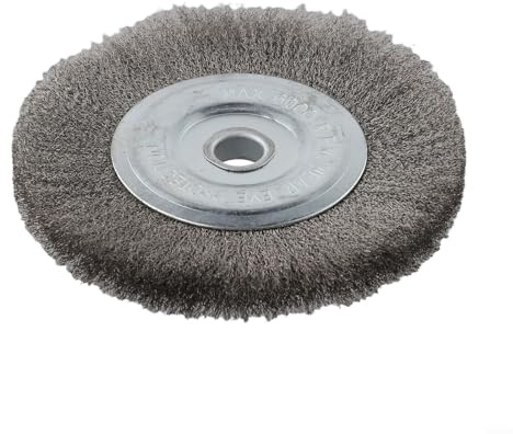 Besttoolifes Edelstahl-Drahtbürste, 15,2 cm, gekräuselt, Schleifmittel, Schleifmittel, 150 mm Durchmesser, 16 mm Loch für Metall, Entgraten, Polieren, Entrosten, Reinigung