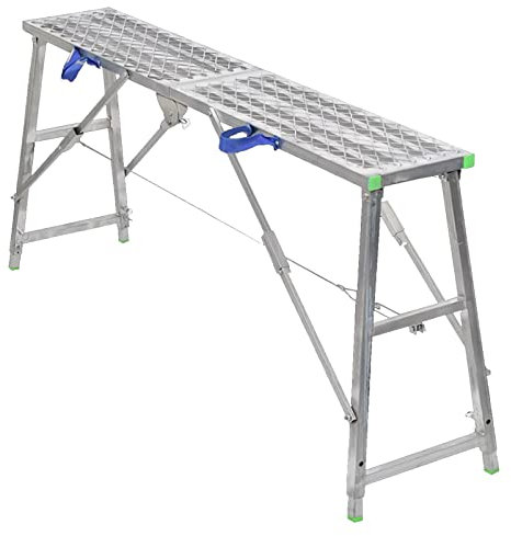 Tragbare, zusammenklappbare Arbeitsbühne, Gerüstturm, 160 cm, höhenverstellbar, verzinkter Stahl, Schweißgerüst
