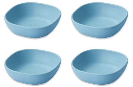 Fkereg Set of 4 Small Dipping Sauce Bowls, 4.5 Oz, Blue, Plastic, Contemporary, Compact, Round, 4.5 Fluid Ounces, Dishwasher & Microwave Safe