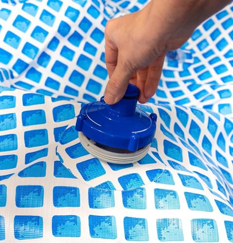 Riisoyu Adaptador para manguera de aspiración, Compatible con el colador INTEX 11070 limpiafondos Conexión tornillo 80 mm a manguera 32 mm Adaptador para Filtro Adicional accesorios piscina Azul