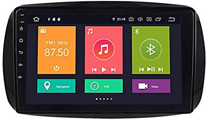 Genérico Radio estéreo para Coche con Pantalla táctil de 9 Pulgadas, Reproductor Multimedia MP5, GPS, Receptor de vídeo, Android 10.0, 2 DIN, para Mercedes-Benz Smart 2014-2020, Carplay, WiFi 4G/5G
