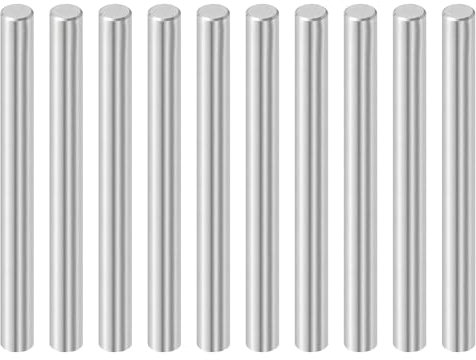 QUARKZMAN 10 Pz 6 mm x 60 mm perni di legno, perni cilindrici in acciaio inossidabile 316L per supporto mensola perni perno asta fissaggio elementi mensola perni in metallo tonalità argento