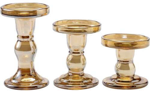 Ciieeo Kerzenständer Für Heimdekoration 3 Stück Teelichthalter Aus Glas Hochzeitsdekoration Kreatives Design