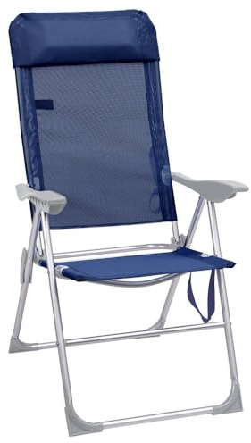 LOLAhome Sillón de Playa Plegable y reclinable de 5 Posiciones, Azul Marino