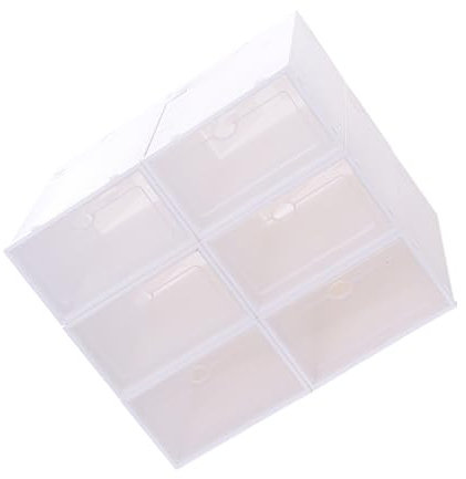 PRETYZOOM Confezione Da 6 Pezzi Cestino Porta Scarpe Cassa Deposito Di Scarpe Scatole Per Riporre Le Contenitori Per Cassetti Organizer Per Pieghevole Coperchio Scaffali Bianca