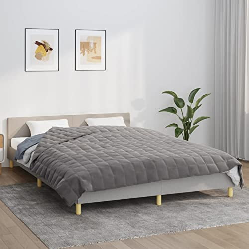 Juroupi Gewichtsdecke Weighted Blanket Schwere Decke Zum Schlafen Schwere Decke Grau 220x235 cm 15 kg Stoff - 350783