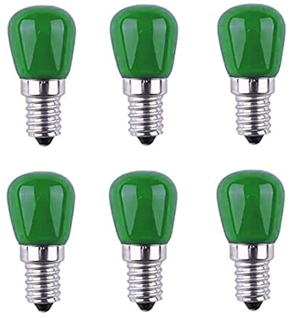 Aiwerttes E14 LED Glühbirne,3W E14 Kleine Edison Schraube Nachtlampen,AC 220-240V,für Halloween/Weihnachten/Salz Lampe,nicht dimmbar,Grün (6er Pack)