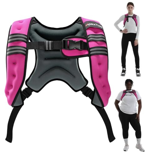 ApexTide Weighted Vest for Women Men 3/5/8kg, Big Bust Breast Friendly Single Strap, Adjustable Sides for Larger Builds, Reflective Stripe for Gym Strength Training Yoga Running Walking