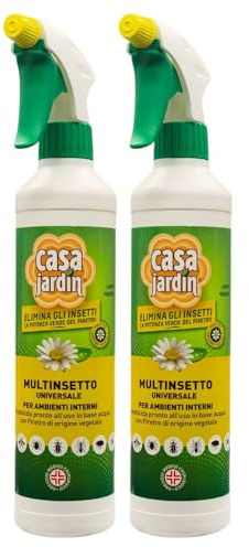 Multinsetto Universale per Ambienti Interni, Insetticida Pronto All'Uso in Base Acqua con Piretro di Origine Vegetale, 400ml (2 Unità)