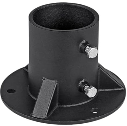 JAYIOLA Brida para Postes de Valla, Base Redonda de Metal para Fijación en Hormigón con Tornillos para Buzón Y Barandilla, 78 mm