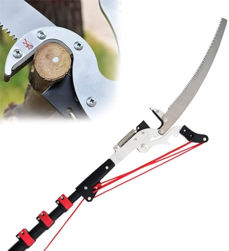 Pole Pruning Saw, Telescopic Pole Tree Pruner with Shears and Saw for Trimming Branches No Ladder 18FT/24FT(18ft)