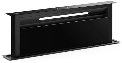 Klarstein Velaire Cappa Aspirante 90 cm - A++ Efficienza Energetica, 906 m³/h, Touch Invisibile, LED, Filtro Lavabile, Sottopensile, Cappa Cucina 90 cm Incasso, Design Minimalista