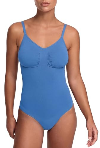cfab Shapewear Damen Body Bauchweg mit Slip, Sculpting Bodysuit figurformend für Taille und Mitte, verstellbare Träger, glatte Silhouette unter Kleidung, Strong Support, weich atmungsaktiv XS-5XL Slim