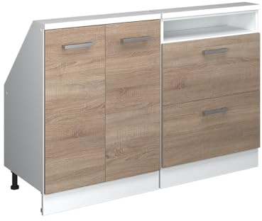 Vicco Meuble sous Pente R-Line, Sonoma/Blanc, 120cm Lot de 2