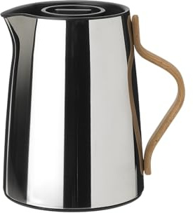 Stelton Emma Isolierkanne Tee 1L - Edelstahl mit Filter & Buchenholzgriff | Modernes skandinavisches Design von HolmbäckNordentoft