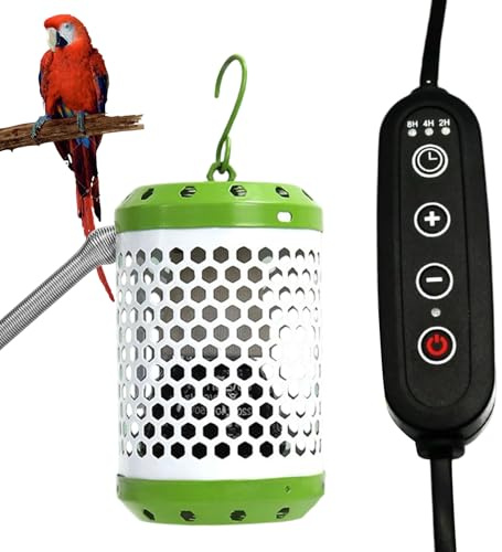 Genérico Calentador para Jaula de Pájaros,Lámparas para Terrario, Suministros para Mascotas - Lámpara De Calor Con Protector,Para Uso Con Reptiles Serpientes Lagartos Ranas Loros Gallinero Y Baño