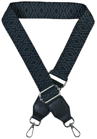 Verstellbarer Schultergurt für Taschen, Taschengurte zum Wechseln, Schulterriemen für Taschen Breit 3.8 cm, Taschenriemen Schwarz Mit Silberner Schnalle für Umhängetaschen Handtaschen Messenger Bags