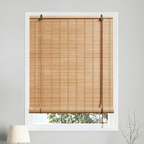 80x130cm Tende a Rullo in bambù retrò,Tapparella Avvolgibile per Finestre,Tende a Pacchetto,Cortina di bambù Oscuranti,Parasole Privacy per Interno/Esterno Balcone,per terrazzo,giardino