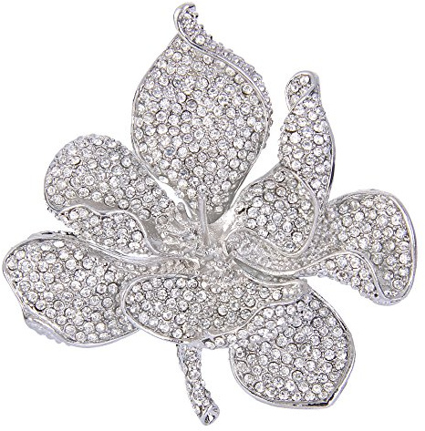 EVER FAITH Damen Österreichische Kristall Bridal Orchidee Blütenblatt Brosche
