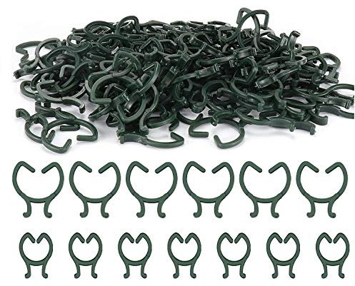 KAHEIGN 200Pcs Pflanzenclips Pflanzenbinder Pflanzenklammern, 2 Größen Pflanzenstützclips Befestigungsclips für Pflanzen Gemüsefrucht (Grün)