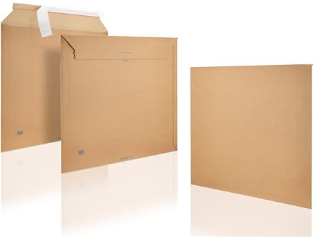 WPTrading - 25 Stück Wellpappe Kalenderverpackung DIN A2 665 x 490 mm (SW990) selbstklebend Braun - Pappe Versandtaschen aus Karton für Kalender & Bilder - Warensendung Versand Verpackung reißfest