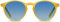 H HELMUT JUST Lunettes de Soleil Homme Femme Verres Bleu Polarisées Ronde Vintage Monture Jaune TR90 Branche en Acétate Jaune