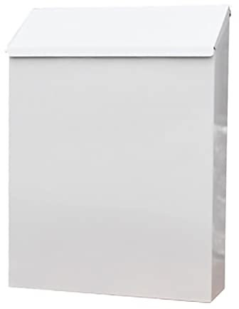 FYZS Wordless Vorschlagskasten-Postfach, hängender Postfach, im Freien wasserdicht ländliche kleine Anregungsbox mit Schloss Metall Lederkasten Wandmontage Briefkasten Postkasten (Color : White)