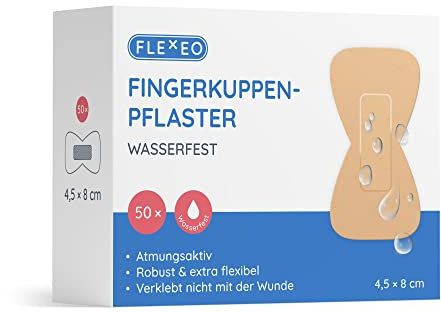 Fingerkuppenpflaster wasserfest beige - 4,5x8cm - 50 St Pflaster Set - Fingerkuppenschutz nach Verletzung - Butterfly band-aid - als Daumenpflaster & Zehenpflaster - wasserfeste Fingerpflaster