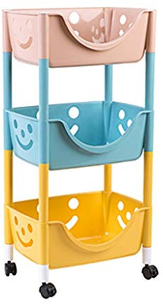 Des étagères Les supports mobiles de support de stockage de poulie ont monté des supports de casse-croûte de plancher de poussette de cuisine de salon de support de stockage, faits de choc de stockage