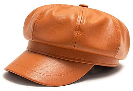 RUICHENG Ballonmütze Damen Winter Kappe Schirmmütze Cabbie Maler Mütze mit Visier 8 Tafeln Barett Newsboy Cap (Kamel)