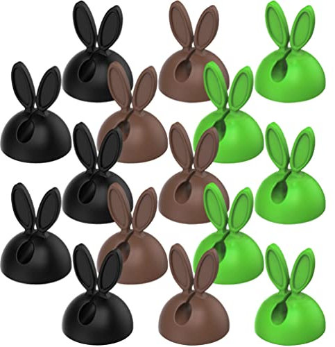 Gatuida 30pcs Cartoon Rabbit Wire Holder Cable Clips Plastic Cord Organizer for Home Office Cable Management Holder