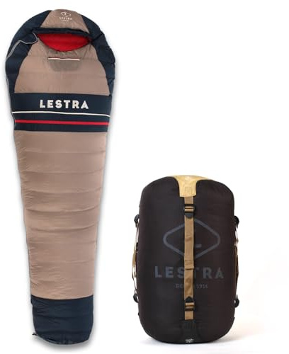 Lestra Sport Héritage Le Sac de Couchage des Grands Aventuriers – Léger & Performant – T° Limit Confort 02°C – Adulte – 220 x 80 cm – 760 g
