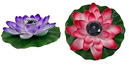 DOITOOL 4stücke Solar Wasserlampe Schwimmende Lotusleuchte Für Garten Und Teich Energieeffizient Für Innen Und Außeneinsatz Zufällige Farben Rot Purpur