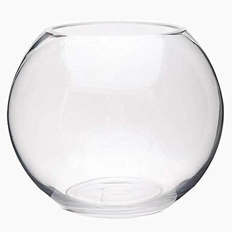 (Piccolo 15 cm) Vaso per pesce, 15 cm, vaso/terrario in vetro. Acquario decorazione domestica