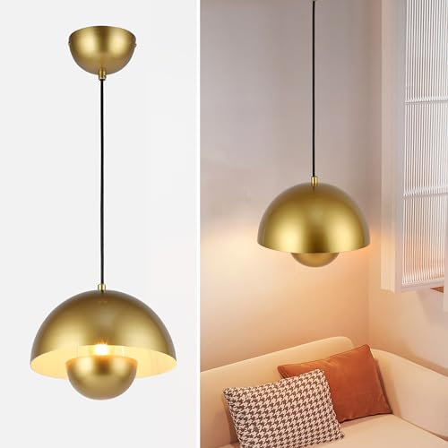 SUNLLOK Suspension Moderne DoréE Luminaire Plafonnier - Plafonnier RéGlable En MéTal Lustre D'IntéRieur Industriel E27 Lustre Chambre Pour Salle à Manger, îLot De Cuisine, Chambre à Coucher