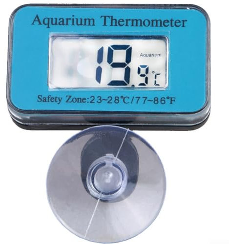 Waterproof Fish Tank Thermometer, Digital LCD Fish Tank Aquarium Thermometer with Suction Cup, Fish Tank Water Temperature Thermometer