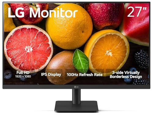 LG 27MS500-B 27 Pulgadas IPS FHD (1920x1080) 100Hz 5ms Modo Lector Diseño sin Bordes Control en Pantalla Estabilizador Negro Das Crosshair HDMI Negro