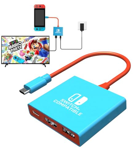 Switch Dock for Nintendo Switch Docking Station, Portable Switch TV Adapter Support 4K/60Hz Switch TV Dock Mode kompatibel Steam Deck/Nintendo Switch OLED, Switch Travel Dock with HDMI2.0 USB3.0 Port