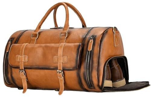 Reise Kleidersack Reisetasche Handgefertigte 20-Zoll-Reisetasche Aus Leder, Flugzeug-Untersitz-Handgepäcktaschen Für Herren Handgepäck-Kleidersack Kleidersäcke für Reisen