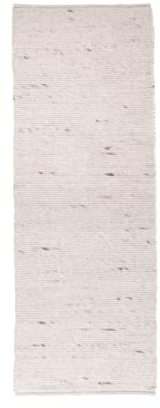 FRAAI | Home & Living Wollteppich LäUfer - Feline Weiß 60x200 cm | Wolle - Flachgewebe - Meliert, Einfarbig - Klassik, Modern, Skandinavisch - Schlafzimmer, Flur, Babyzimmer