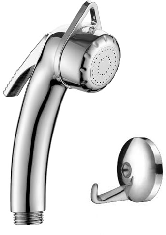 High Pressure Shower Head,1/2 Thread Chrome Trigger Handheld Shower Head with On Off Button,Shower Head Universal Bath Shower Fil-TER for Baths,Hair Salons,Pet Cleaning