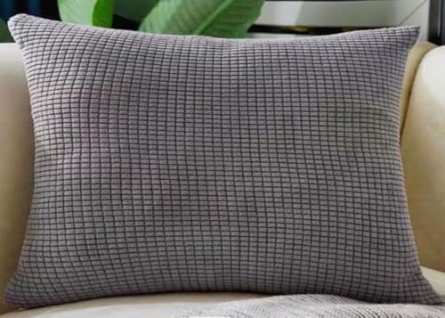 Stretch Kissenbezug 40x60/50x70 Kissenbezüge 60x70, Sofa Kuschelkissen Bezug Cord Zierkissenbezug Dekokissen Sofakissen Mit Reißverschluss Kissenhülle Dekorative(Dark Grey,60x70 cm Set of 2)