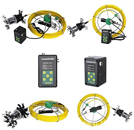 Caméra d'inspection de tuyaux, caméra d'égout avec Moniteur LCD de 7 Pouces, caméra de Pipeline, Endoscope d'égout, Rotation panoramique à 360 degrés, caméra d