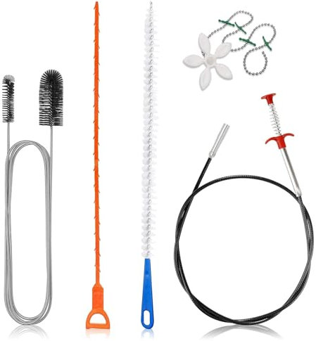 Pack of 5 Drain Cleaner Spiral Claw Gripper with Pipe Cleaner Drain Brush and Flexible Pipe Cleaning Brush Spiral Drain Pipe Cleaning Drain Spiral for Kitchen Bathroom Sewers