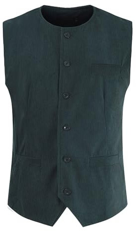 SRZYMJ Weste Herren Anzugweste für Herren V-Ausschnitt Anzugweste Herren Regular Fit Herren Weste Elegant Business Herrenweste Hochzeit Grün Klassisch Basic Männer Angelweste Fleece Anzug Herren