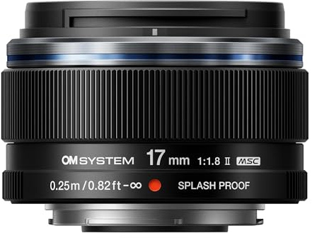 OM SYSTEM Olympus M.Zuiko Digital 17mm F1.8 II for Micro Four Thirds System Camera, Weather Proof, Compact Design, Beautiful Bokeh, Bright